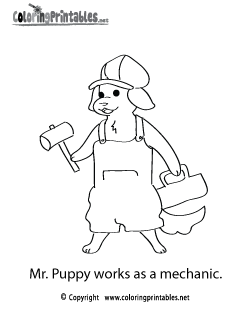 Reading Mechanic Coloring Page