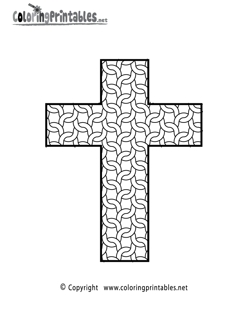 Complex Cross Coloring Page Printable.