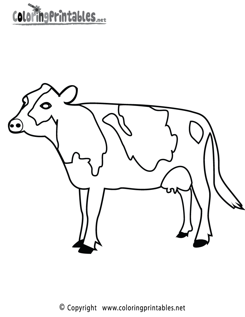 Cow Coloring Page Printable.