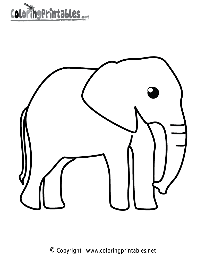 Elephant Coloring Page Printable.