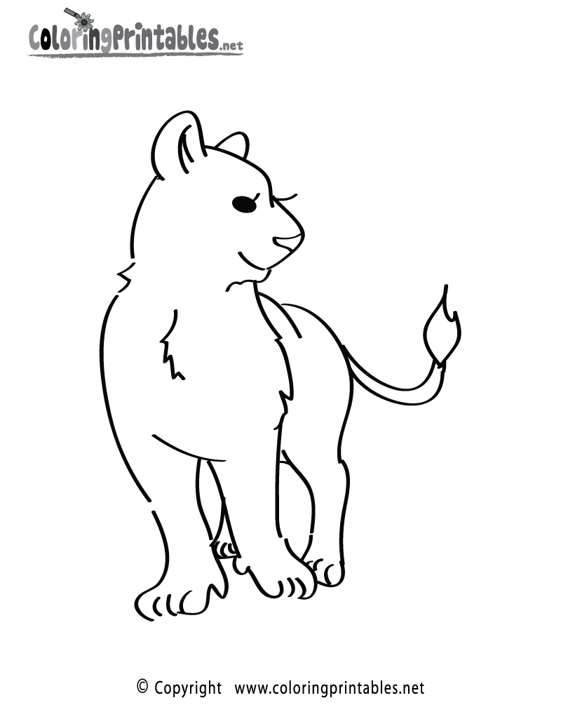 Girl Lioness Coloring Page Printable.