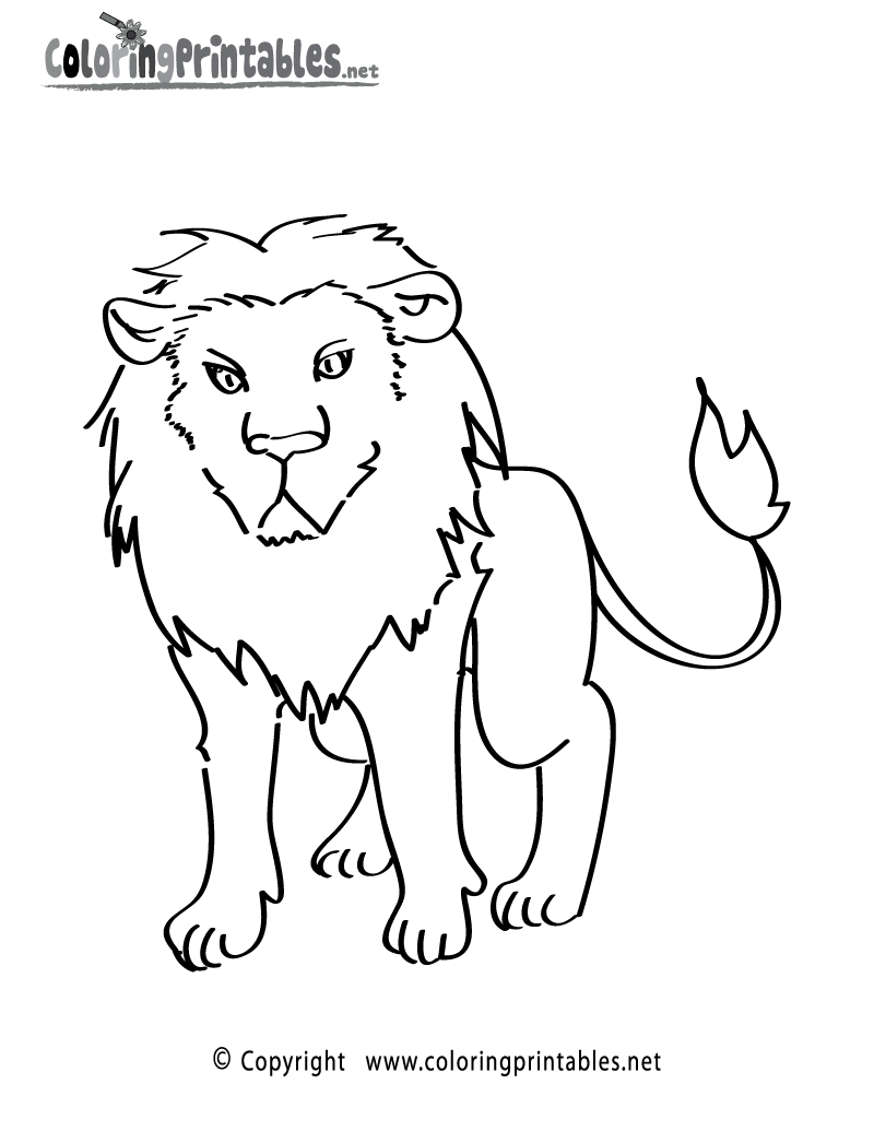 Lion Coloring Page - A Free Animal Coloring Printable