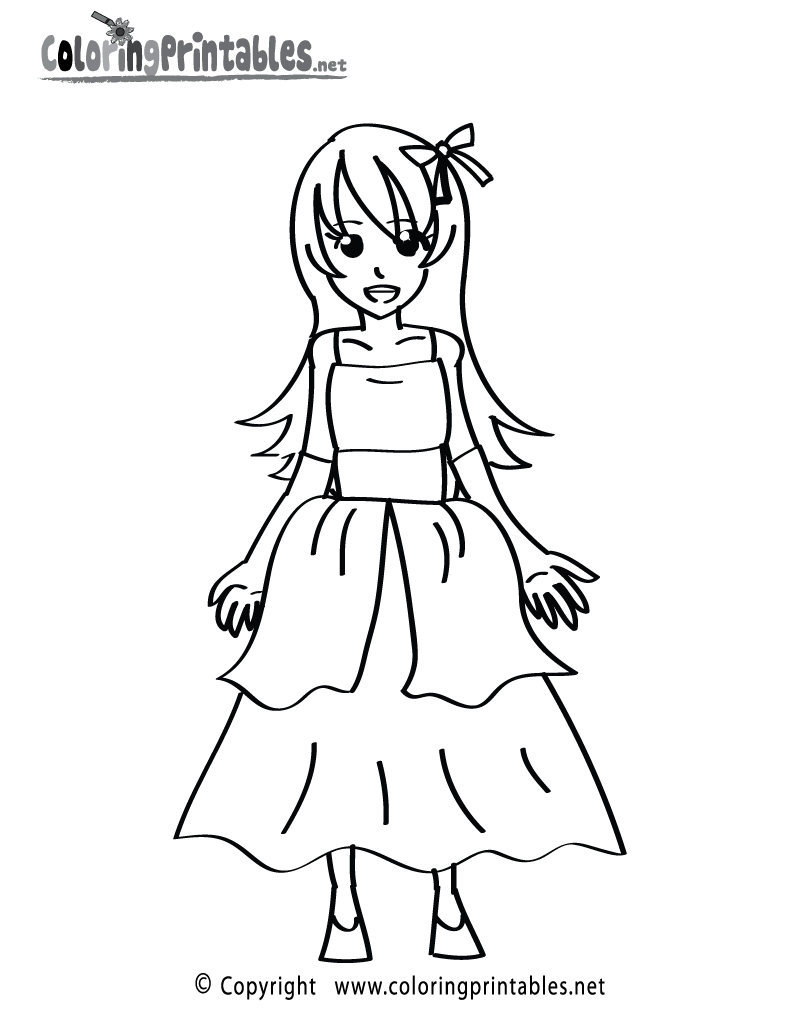 Girl Dress Coloring Page  A Free Girls Coloring Printable