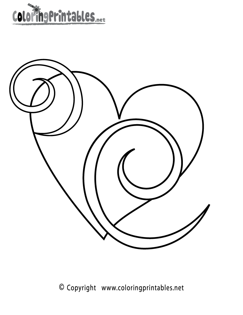 Heart Swirls Coloring Page Printable.