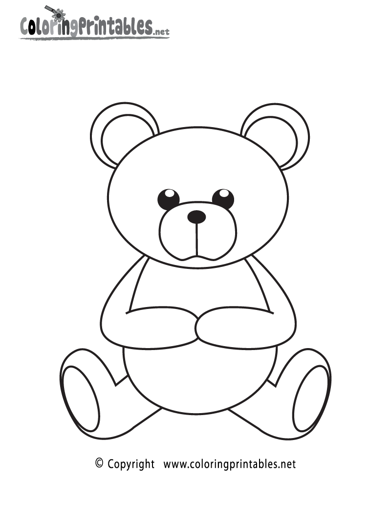 Teddy Bear Coloring Page Printable.