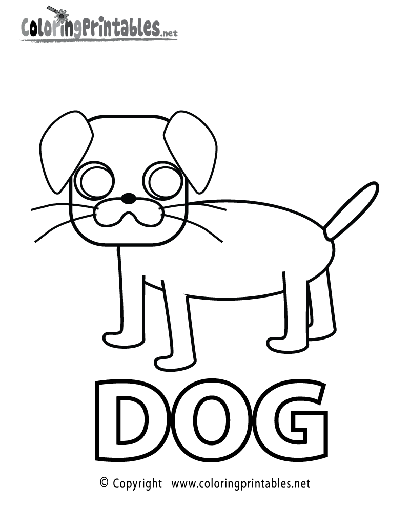 Spell Dog Coloring Page Printable.