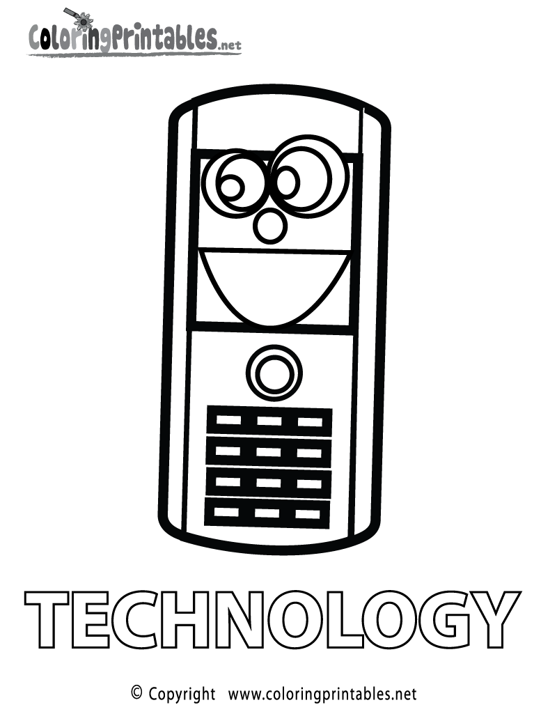 Technology Coloring Page Printable.