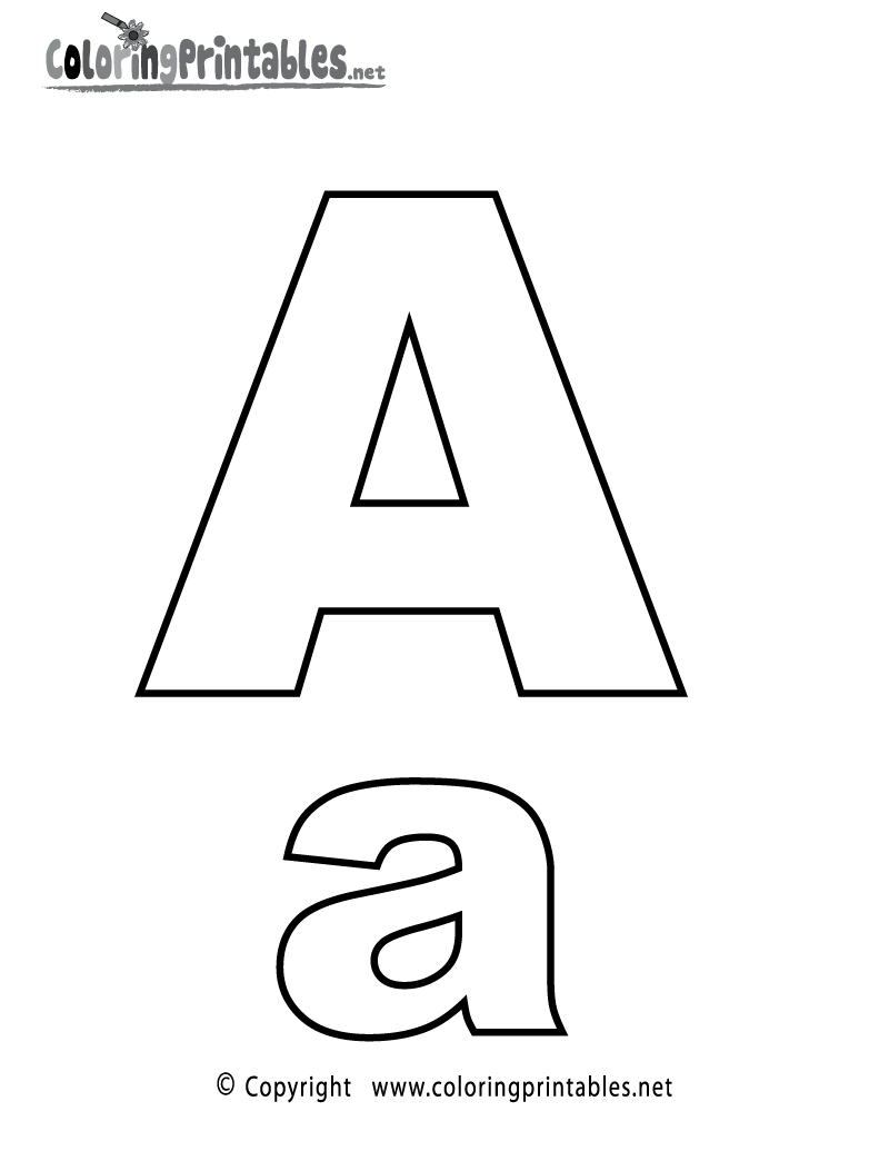 Alphabet Letter A Coloring Page Printable