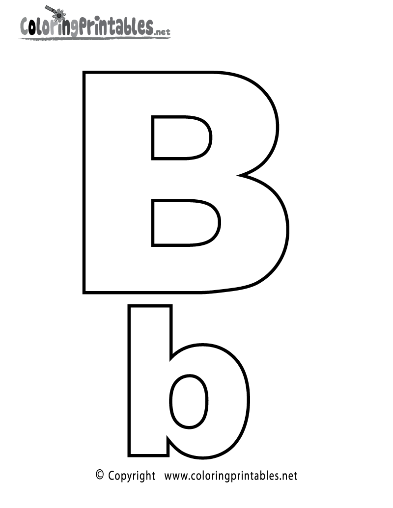 Alphabet Letter B Coloring Page - A Free English Coloring Printable