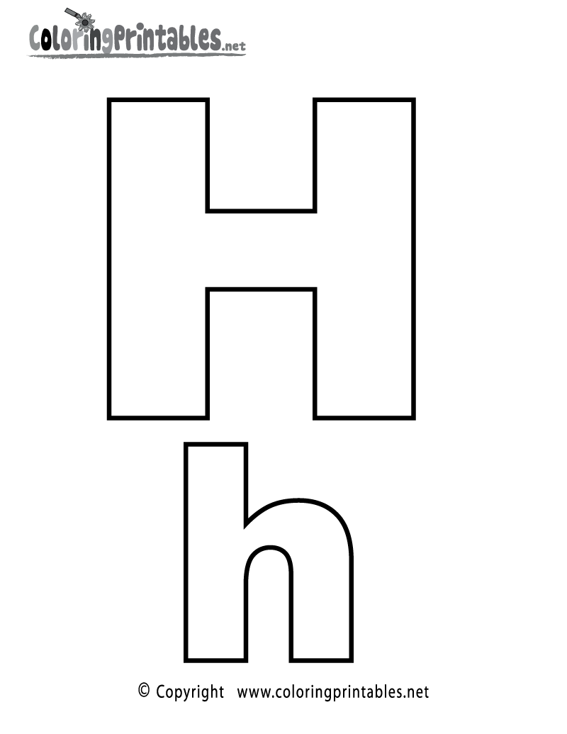 Alphabet Letter H Coloring Page Printable