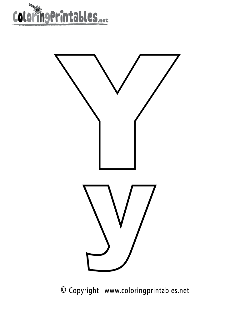 Free Printable Alphabet Letter Y Coloring Page