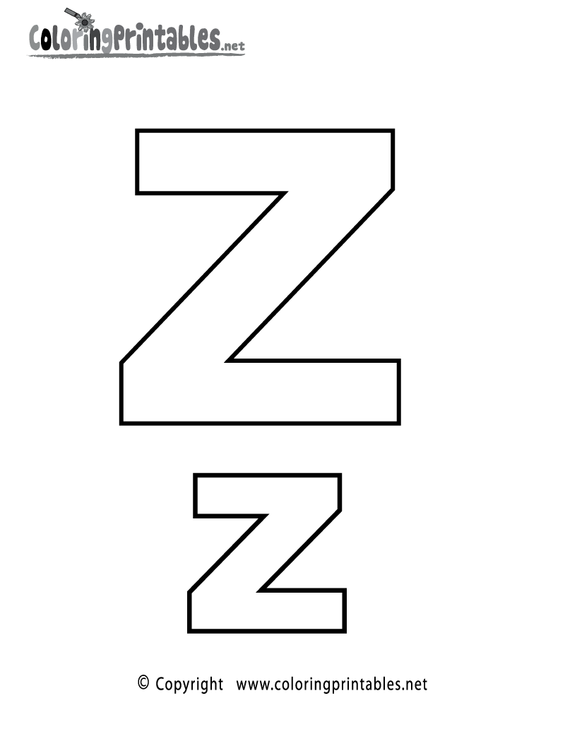 Alphabet Letter Z Coloring Page - A Free English Coloring Printable