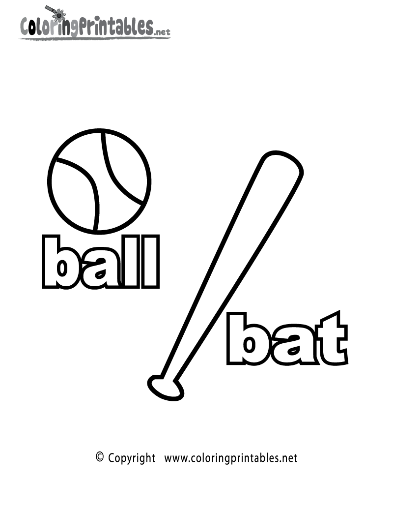 Sports Nouns Coloring Page Printable.