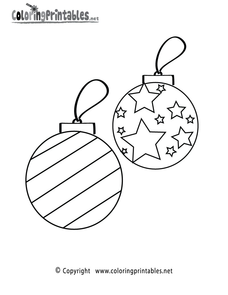 Christmas Ornament Coloring Pages Printable