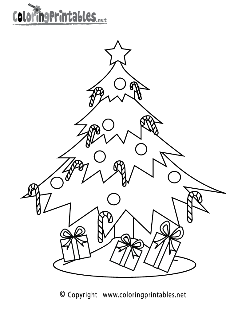 Christmas tree coloring page 