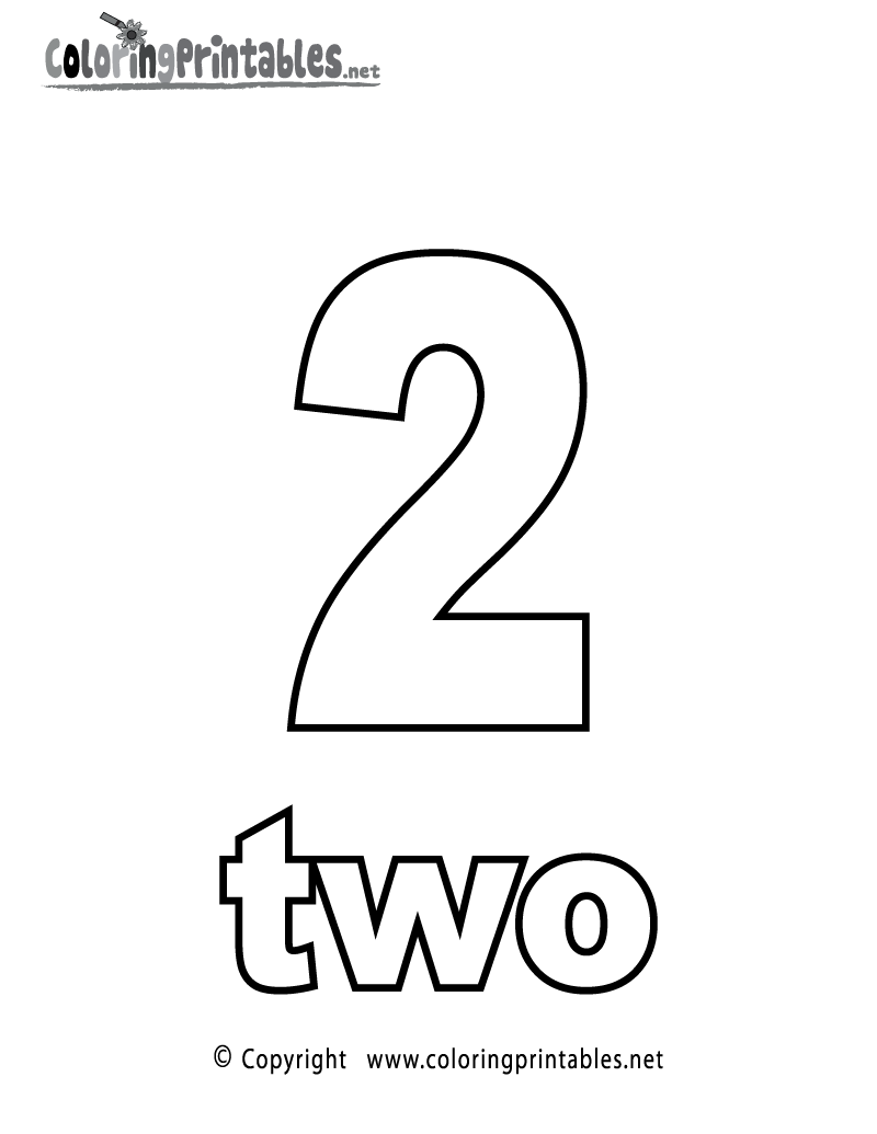 Number 2 Coloring Pages For Preschoolers Free Printable Number Two Coloring Page