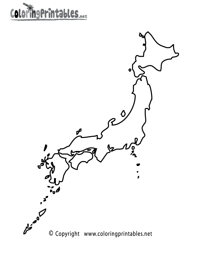 Japan Map Coloring Page Printable