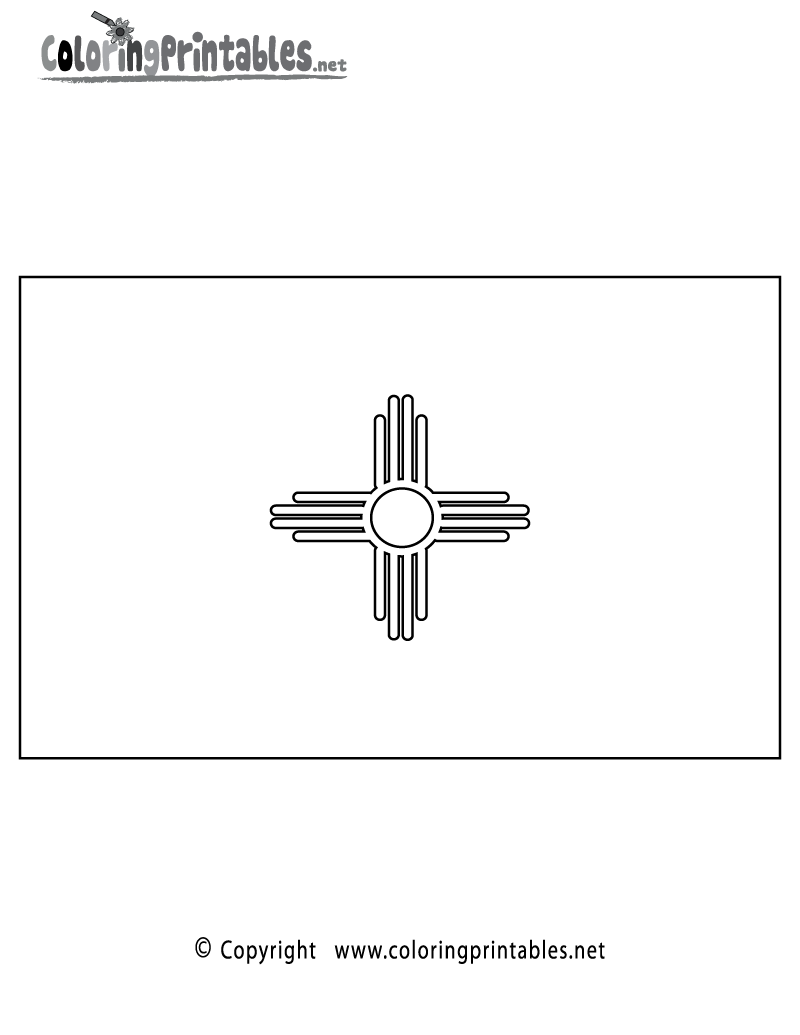 New Mexico Flag Coloring Page Printable.
