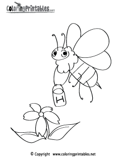 Spring Coloring Pages on Spring Bee Coloring Page