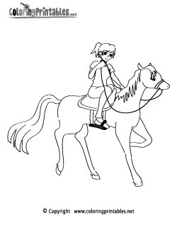 Horseback Riding Coloring Page