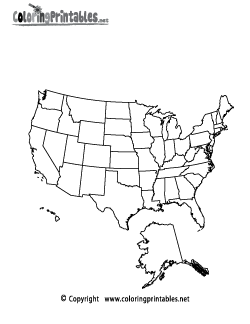 USA Map Coloring Page