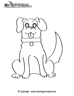 Cute Dog Coloring Page