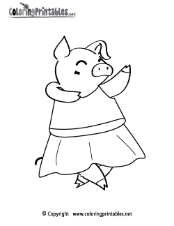 Dancing Pig Coloring Page