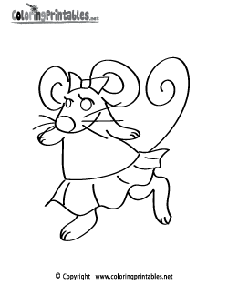 Girl Mouse Coloring Page