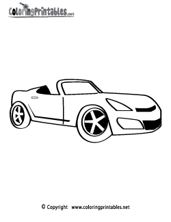 Convertible Car Coloring Page