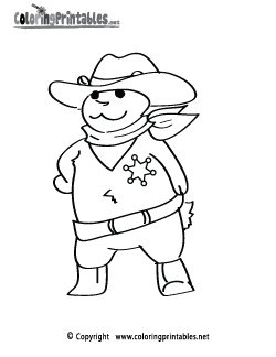 Sheriff Bear coloring page