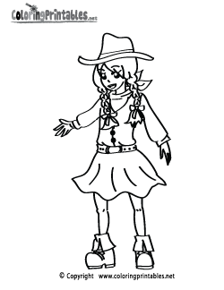 Cowgirl Coloring Page