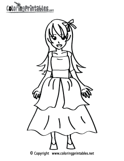 Girl Dress Coloring Page