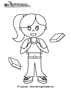 School Girl Coloring Page