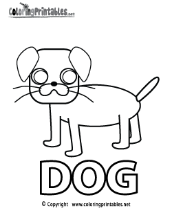 Spelling Dog Coloring Page