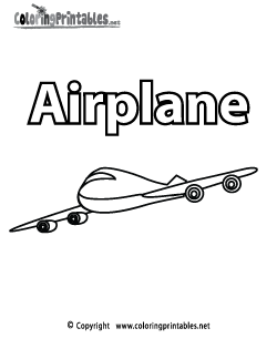 Vocabulary Airplane Coloring Page