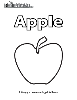 Vocabulary Apple Coloring Page