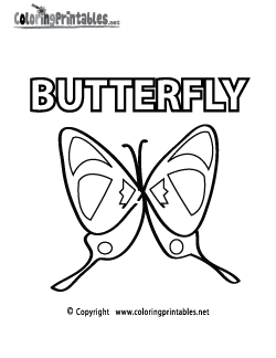 Vocabulary Butterfly coloring page