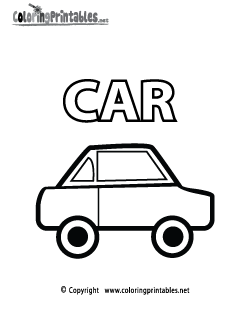 Vocabulary Car Coloring Page