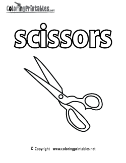 Vocabulary Scissors Coloring Page