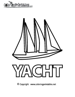 Yacht Coloring Page