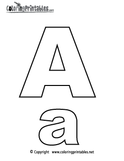 Alphabet Letter A Coloring Page