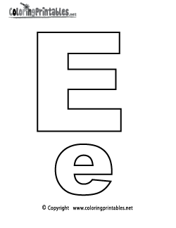 Alphabet Letter E Coloring Page