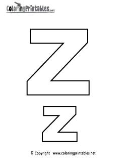Alphabet Letter Z Coloring Page