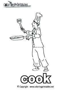 Cook Coloring Page