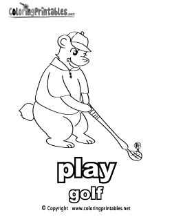 Golf coloring page