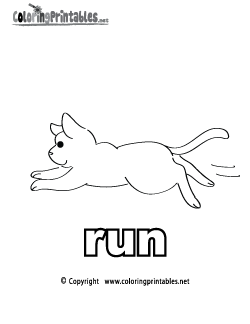 Verb Run Coloring Page