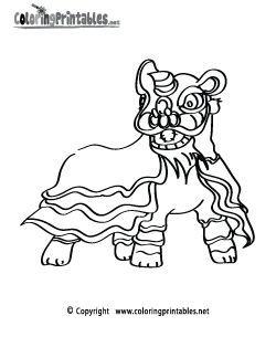 Chinese Lion Coloring Page
