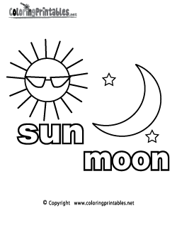 Sun Moon Coloring Page