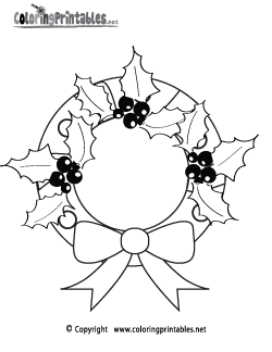 Christmas Wreath Coloring Page