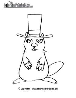 Groundhog Day Coloring Page